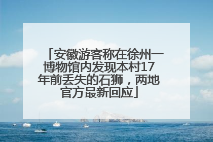 安徽游客称在徐州一博物馆内发现本村17年前丢失的石狮，两地官方最新回应