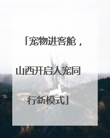 宠物进客舱，山西开启人宠同行新模式