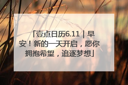 壹点日历6.11｜早安！新的一天开启，愿你拥抱希望，追逐梦想