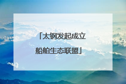 太钢发起成立船舶生态联盟