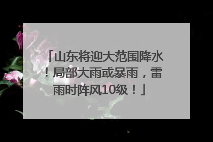山东将迎大范围降水！局部大雨或暴雨，雷雨时阵风10级！