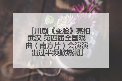 川剧《变脸》亮相武汉 第四届全国戏曲（南方片）会演演出过半频掀热潮