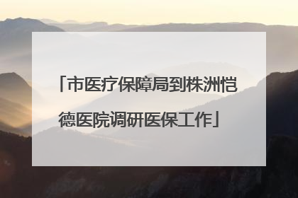 市医疗保障局到株洲恺德医院调研医保工作