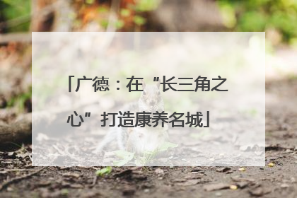 广德：在“长三角之心”打造康养名城
