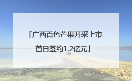 广西百色芒果开采上市 首日签约1.2亿元