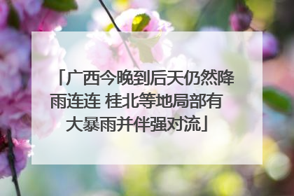 广西今晚到后天仍然降雨连连 桂北等地局部有大暴雨并伴强对流