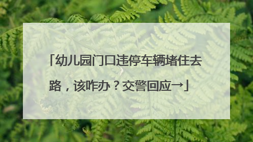 幼儿园门口违停车辆堵住去路，该咋办？交警回应→