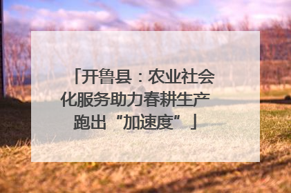 开鲁县：农业社会化服务助力春耕生产跑出“加速度”