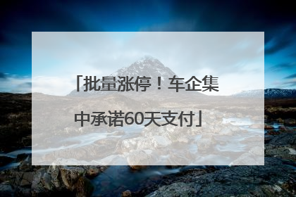批量涨停！车企集中承诺60天支付
