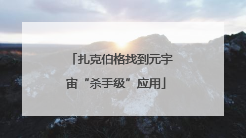 扎克伯格找到元宇宙“杀手级”应用