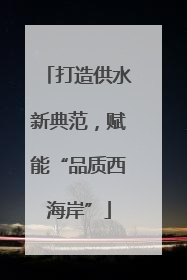 打造供水新典范，赋能“品质西海岸”