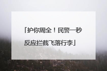 护你周全！民警一秒反应拦截飞落行李