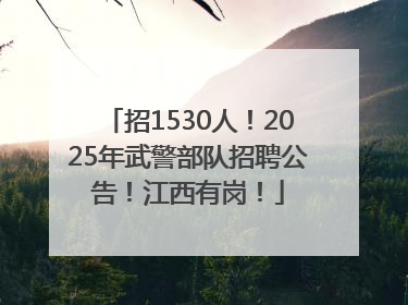 招1530人！2025年武警部队招聘公告！江西有岗！