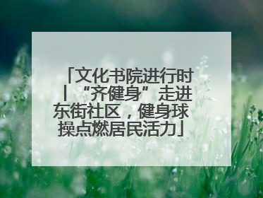 文化书院进行时丨“齐健身”走进东街社区，健身球操点燃居民活力