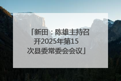 新田：陈雄主持召开2025年第15次县委常委会会议