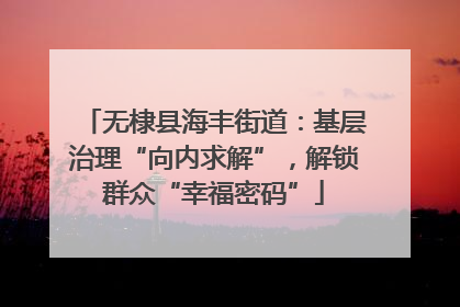 无棣县海丰街道：基层治理“向内求解”，解锁群众“幸福密码”