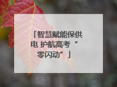 智慧赋能保供电 护航高考“零闪动”