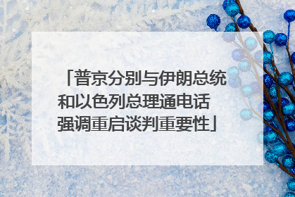 普京分别与伊朗总统和以色列总理通电话 强调重启谈判重要性