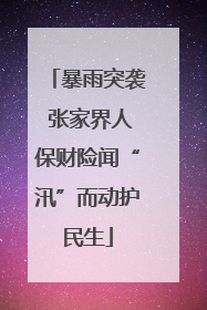 暴雨突袭 张家界人保财险闻“汛”而动护民生