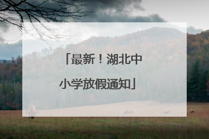 最新！湖北中小学放假通知