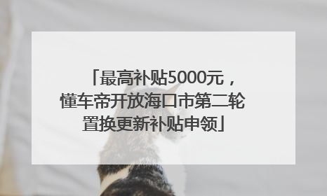 最高补贴5000元，懂车帝开放海口市第二轮置换更新补贴申领