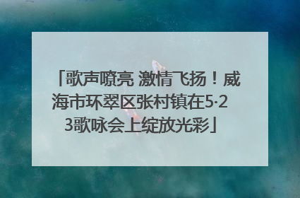 歌声嘹亮 激情飞扬！威海市环翠区张村镇在5·23歌咏会上绽放光彩