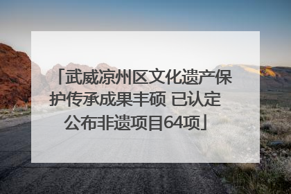 武威凉州区文化遗产保护传承成果丰硕 已认定公布非遗项目64项