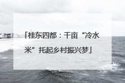 桂东四都：千亩“冷水米”托起乡村振兴梦