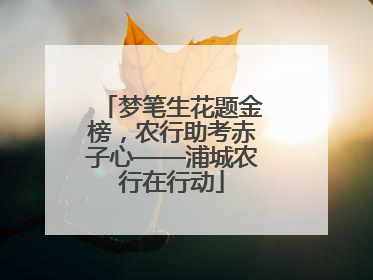 梦笔生花题金榜，农行助考赤子心——浦城农行在行动