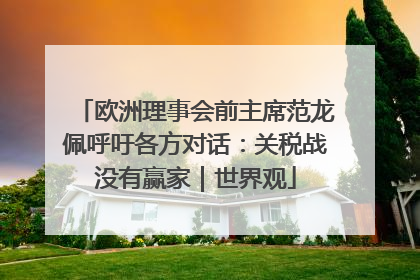 欧洲理事会前主席范龙佩呼吁各方对话：关税战没有赢家｜世界观