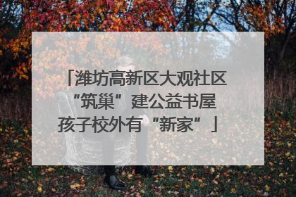 潍坊高新区大观社区“筑巢”建公益书屋 孩子校外有“新家”