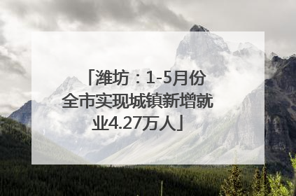 潍坊：1-5月份全市实现城镇新增就业4.27万人