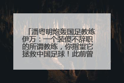 潘粤明炮轰国足教练伊万：一个装傻不辞职的所谓教练，你指望它拯救中国足球！此前曾多次发文评价国足