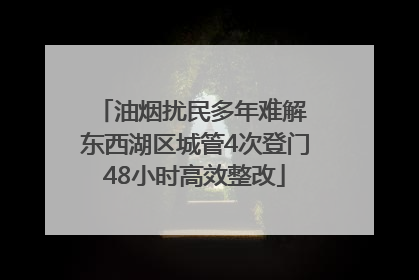 油烟扰民多年难解 东西湖区城管4次登门48小时高效整改