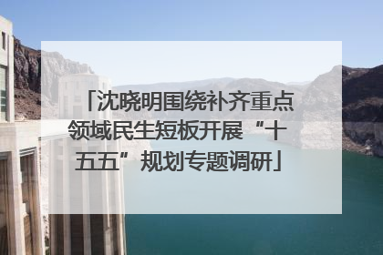 沈晓明围绕补齐重点领域民生短板开展“十五五”规划专题调研
