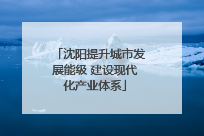 沈阳提升城市发展能级 建设现代化产业体系