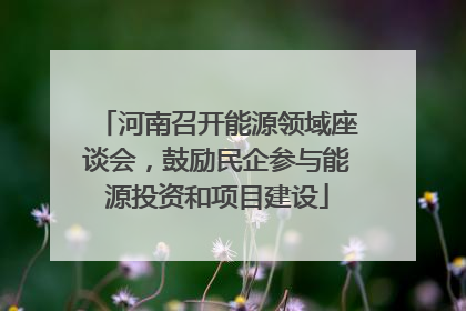 河南召开能源领域座谈会，鼓励民企参与能源投资和项目建设
