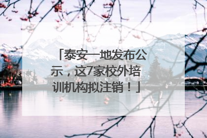 泰安一地发布公示，这7家校外培训机构拟注销！