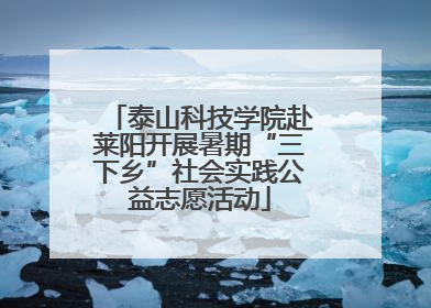 泰山科技学院赴莱阳开展暑期“三下乡”社会实践公益志愿活动