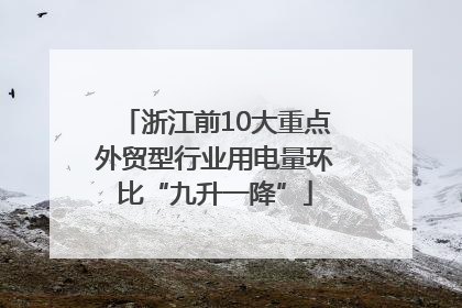 浙江前10大重点外贸型行业用电量环比“九升一降”