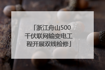 浙江舟山500千伏联网输变电工程开展双线检修