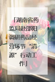 湖南省药监局赴邵阳调研药品经营环节“清源”行动工作