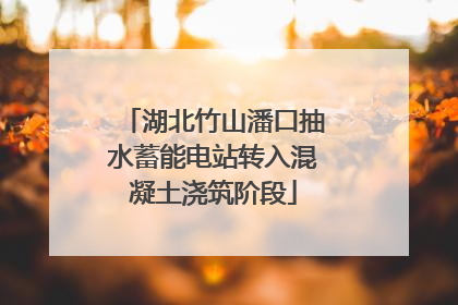 湖北竹山潘口抽水蓄能电站转入混凝土浇筑阶段