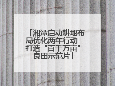 湘潭启动耕地布局优化两年行动 打造“百千万亩”良田示范片