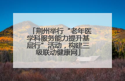 荆州举行“老年医学科服务能力提升基层行”活动，构建三级联动健康网