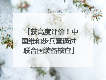 获高度评价！中国维和步兵营通过联合国装备核查