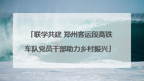 联学共建 郑州客运段高铁车队党员干部助力乡村振兴