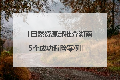 自然资源部推介湖南5个成功避险案例