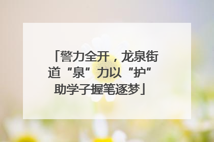 警力全开，龙泉街道“泉”力以“护”助学子握笔逐梦