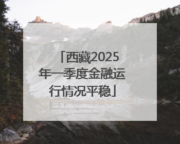 西藏2025年一季度金融运行情况平稳